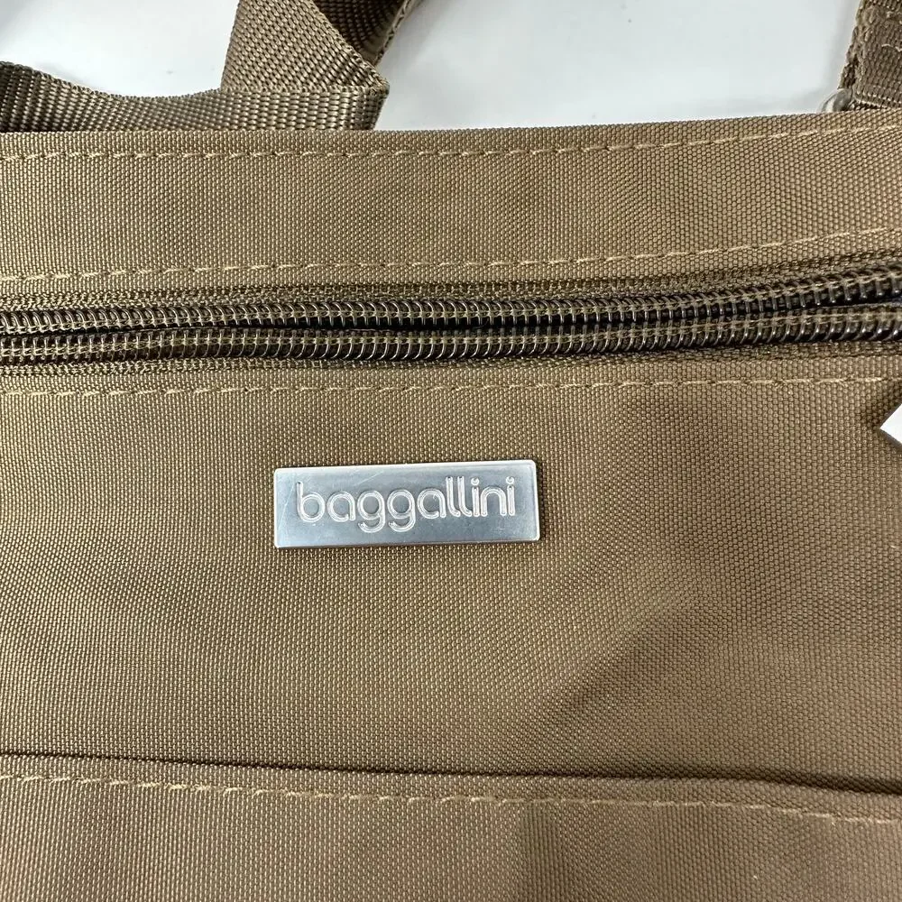 Baggallini Boulevard Tote Purse Laptop Travel Bag Brown Removable Strap